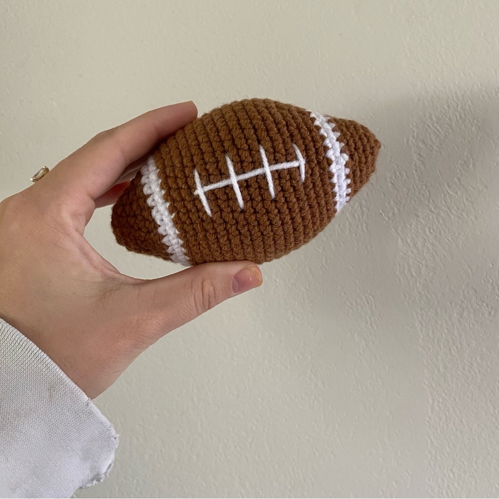 Brown Crochet Football Toy